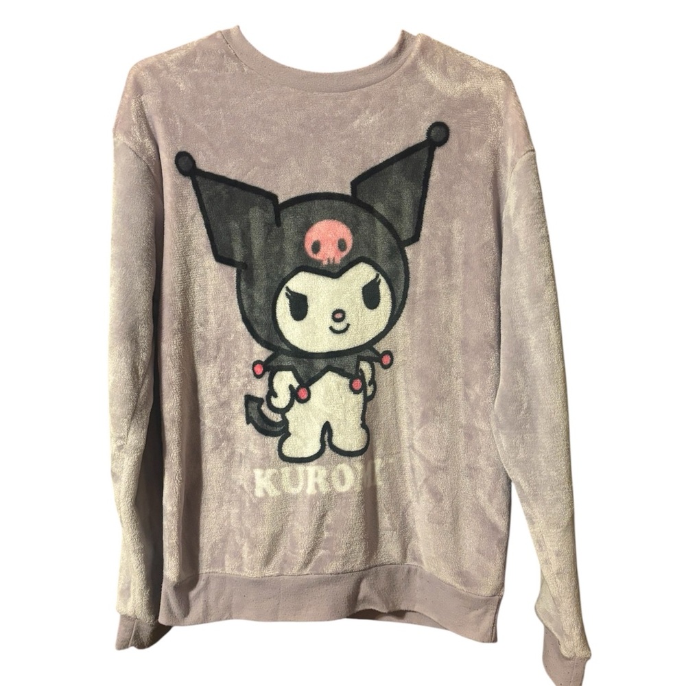 Kuromi by Serino Pastel Purple Sweatshirt M Kawaii Sanrio Graphic Pullover Cozy